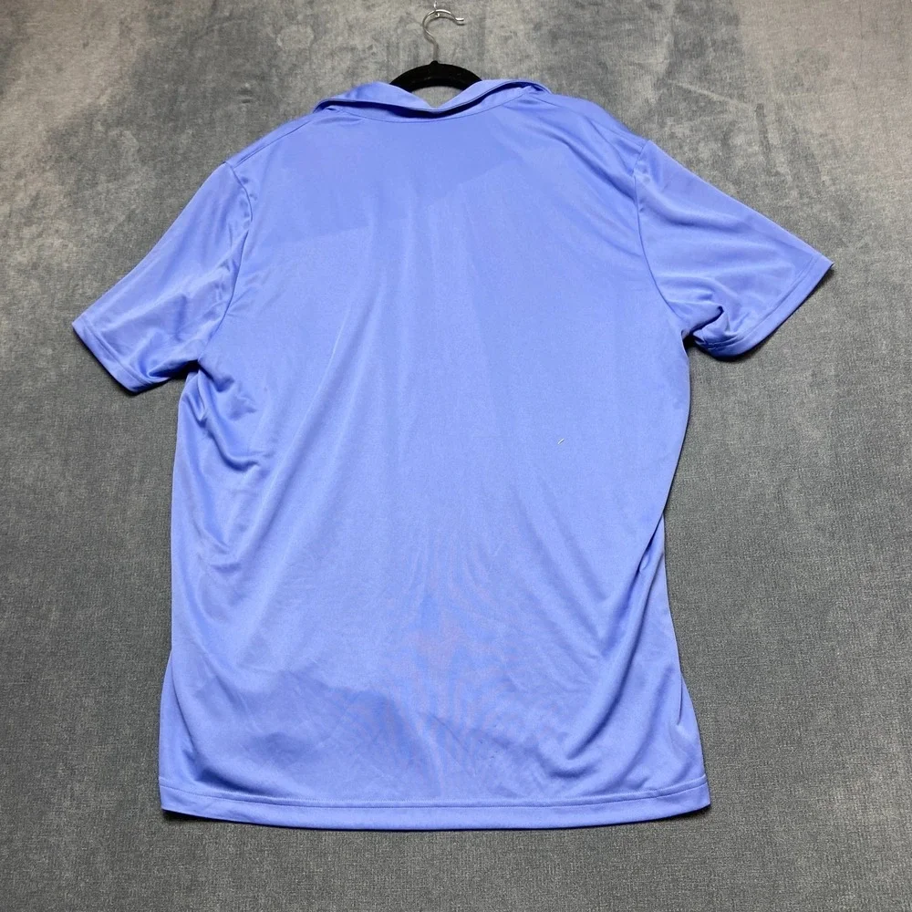 Adidas Polo Shirt Mens 2XL Blue Performance Short Sleeve Collared Casual Logo